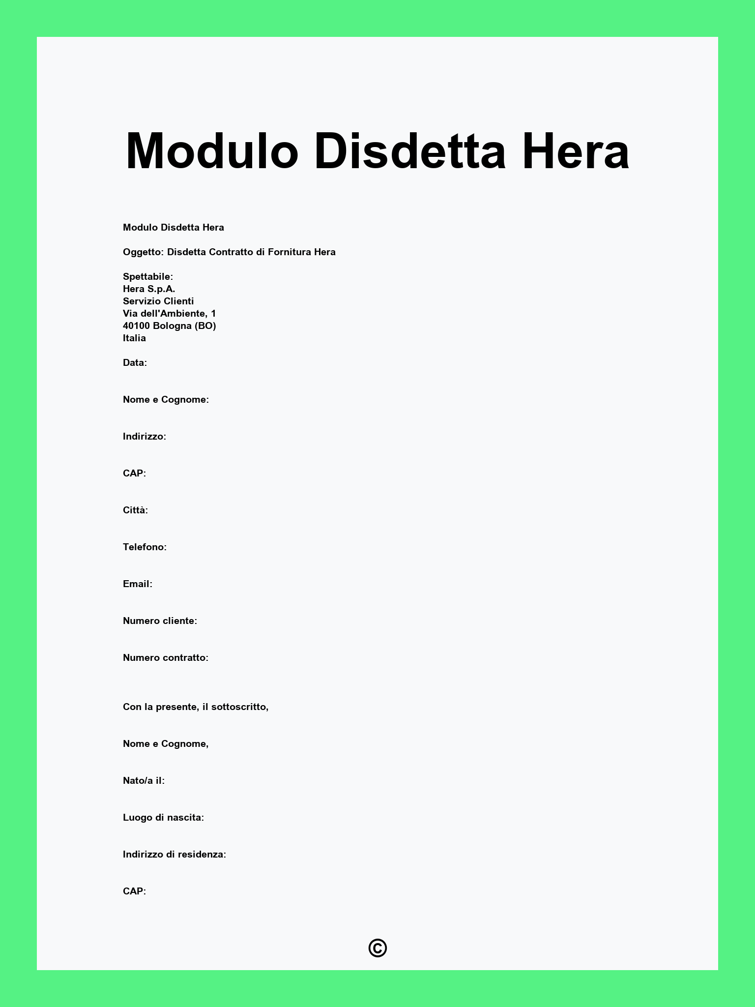 Modulo Disdetta Hera